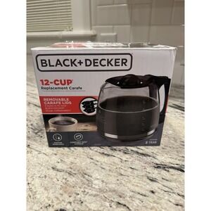 NEW Black & Decker 12-Cup Replacement Carafe with 3 lids, Open-Box